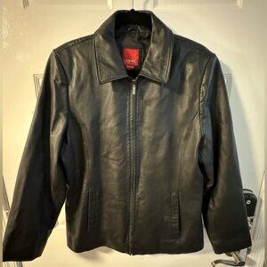 Esprit Outerwear Genuine Leather Jacket Soft Zip Up Collared Large Vintage 90’s